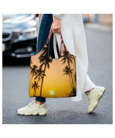 Palm Trees Single Shoulder Commuter Canvas Tote Bags For Women And Men Palm Trees 26 $10.11 Totes