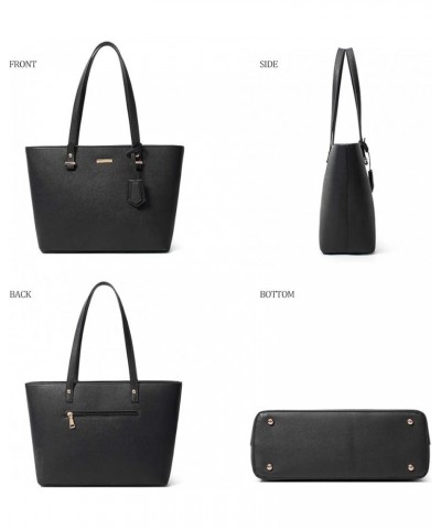 Women Fashion Handbags Wallet Tote Bag Shoulder Bag Top Handle Satchel Purse Set 4pcs A-black $16.31 Satchels