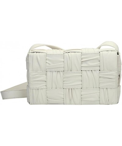 Woven Bag for Women Medium Vegan Leather Shoulder Bags Fashion Designer Crossbody Bag Ladies Purse for Summer 2023 White $26....