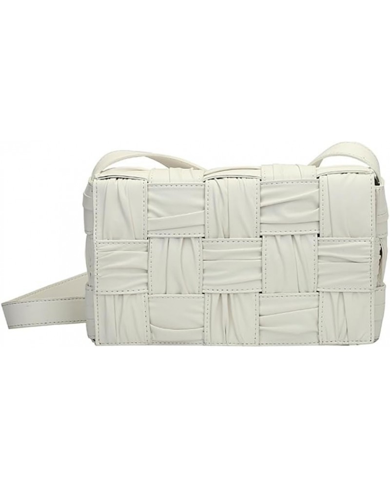 Woven Bag for Women Medium Vegan Leather Shoulder Bags Fashion Designer Crossbody Bag Ladies Purse for Summer 2023 White $26....