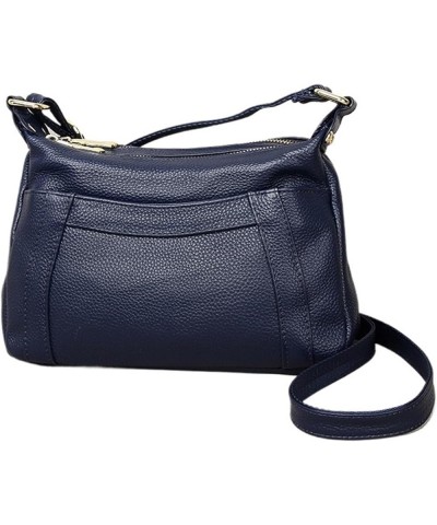 Simple Cross-body Bag Women's Top Cowhide Shoulder Bag Leather Classic, with A Sense of Layered Design Royal Blue $19.35 Shou...