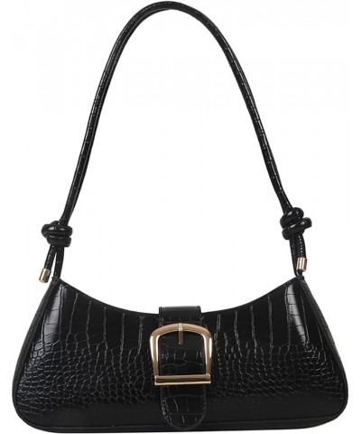 Women's Underarm Bag Solid Color French-Inspired Tote Handbag for Unique Style and Practicality   Limited Edition Black $9.24...