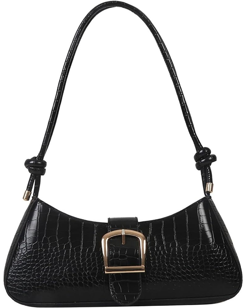 Women's Underarm Bag Solid Color French-Inspired Tote Handbag for Unique Style and Practicality   Limited Edition Black $9.24...