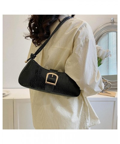 Women's Underarm Bag Solid Color French-Inspired Tote Handbag for Unique Style and Practicality   Limited Edition Black $9.24...