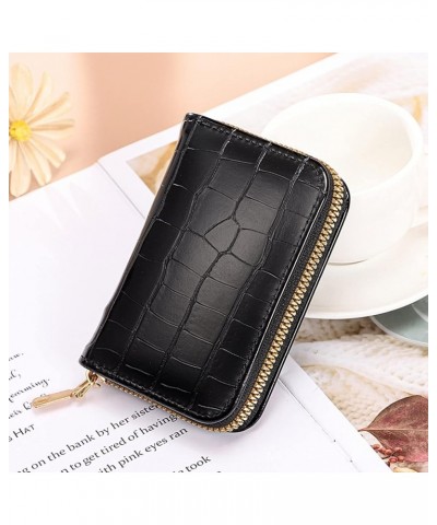 Fashion Pattern Color Solid Card Stone Neutral Women Zipper Purse Wallet Id Wallets for Men (Red, 11X2.2X7.5CM) Black One Siz...