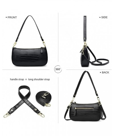 Small Tote Shoulder Bags Purses for Women Retro Classic Crossbody Bags Cute Clutch Purse and Handbag 0-1-black $10.06 Totes