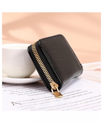 Fashion Pattern Color Solid Card Stone Neutral Women Zipper Purse Wallet Id Wallets for Men (Red, 11X2.2X7.5CM) Black One Siz...