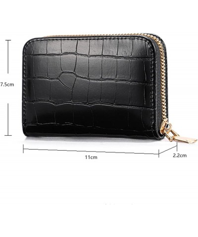 Fashion Pattern Color Solid Card Stone Neutral Women Zipper Purse Wallet Id Wallets for Men (Red, 11X2.2X7.5CM) Black One Siz...