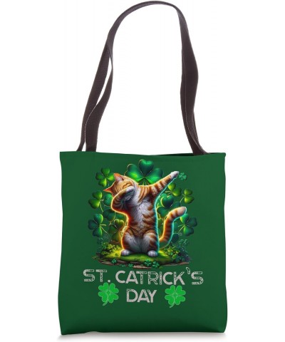 St Patricks Catricks Day Cat Saint Pattys Leprechaun Kitten Tote Bag $9.87 Totes