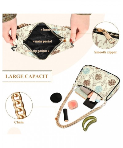 Abstract Floral Shoulder Bag for Women Small Purse Clutch Purse Arm Purse with Chain Strap for Women $16.19 Shoulder Bags