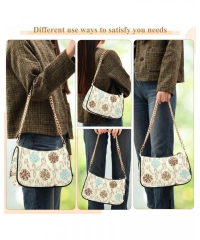 Abstract Floral Shoulder Bag for Women Small Purse Clutch Purse Arm Purse with Chain Strap for Women $16.19 Shoulder Bags