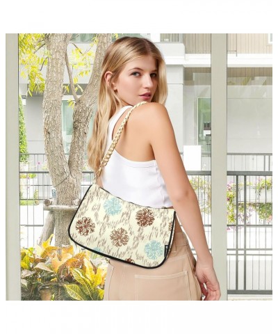 Abstract Floral Shoulder Bag for Women Small Purse Clutch Purse Arm Purse with Chain Strap for Women $16.19 Shoulder Bags