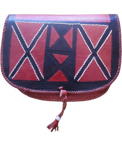 African Tribal Leather Purse - Fulani Handbags - Ankara Shoulder Bag - Stylish Red Handbag Style 100 $15.05 Shoulder Bags