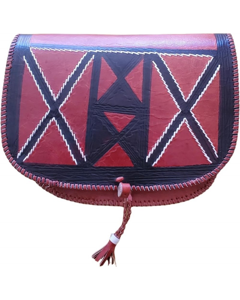 African Tribal Leather Purse - Fulani Handbags - Ankara Shoulder Bag - Stylish Red Handbag Style 100 $15.05 Shoulder Bags