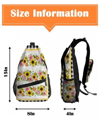 Crossbody Bags for Men Women Waterproof Sling Bag Shoulder Chest Bag Backpack Daypack for Hiking Travel Sports Running Sunflo...