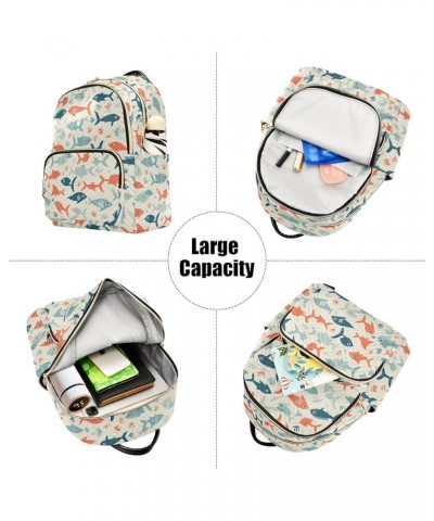 Cute Fish Backpack for Women Fashion Shoulder Bags Small Casual Daypack Travel Bag S 202a3371 M(11.4"x6.1"x14.17") 202a3371 $...