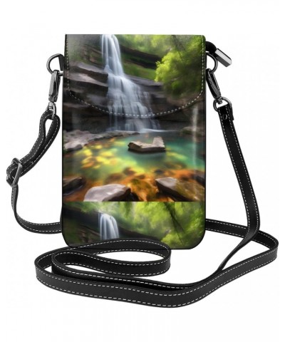 Waterfall Views Women'S With Tassel Small Crossbody Leather Cell Phone Bag Purse For Walking Camping Shopping Dating $20.75 C...