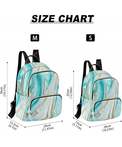 Women Backpack Natural Blue Gold Marble Durable Travel Backpack Lightweight Handbag Lady Purse Roomy Double Zipper Weekend Ba...