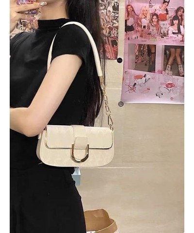 Shoulder Bag for Women Quilted Crossbody Bag Stylish Handbag Classic Underarm Purse With 2 Removable Chain Strap White $10.80...