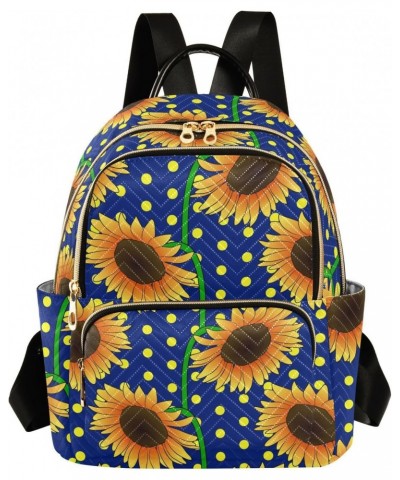 Blue Floral Sunflowers Fashion Backpack Purse for Women Multipurpose Casual Daypack with Multi Pockets & Secured Zipper Ladie...