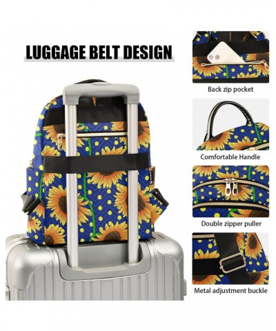 Blue Floral Sunflowers Fashion Backpack Purse for Women Multipurpose Casual Daypack with Multi Pockets & Secured Zipper Ladie...