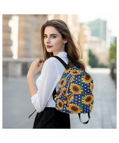 Blue Floral Sunflowers Fashion Backpack Purse for Women Multipurpose Casual Daypack with Multi Pockets & Secured Zipper Ladie...