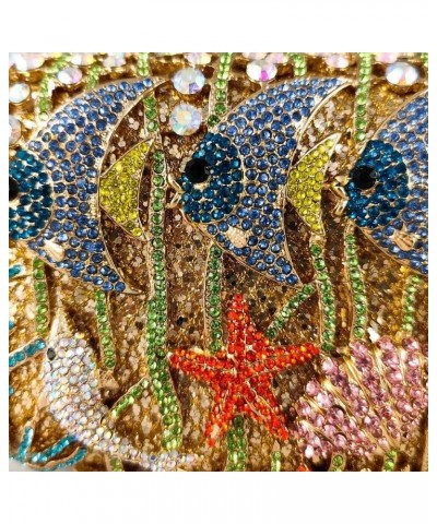 Under the Sea World Crystal Evening Clutch Women Starfish Rhinestone Handbags and Purses for Party Cocktail, Gold Gold $114.1...