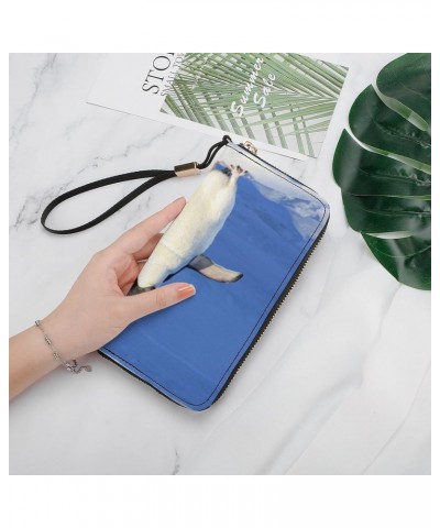 Penguin Wristlet Wallet Leather Long Card Holder Purse Slim Clutch Handbag for Women $25.54 Wristlets