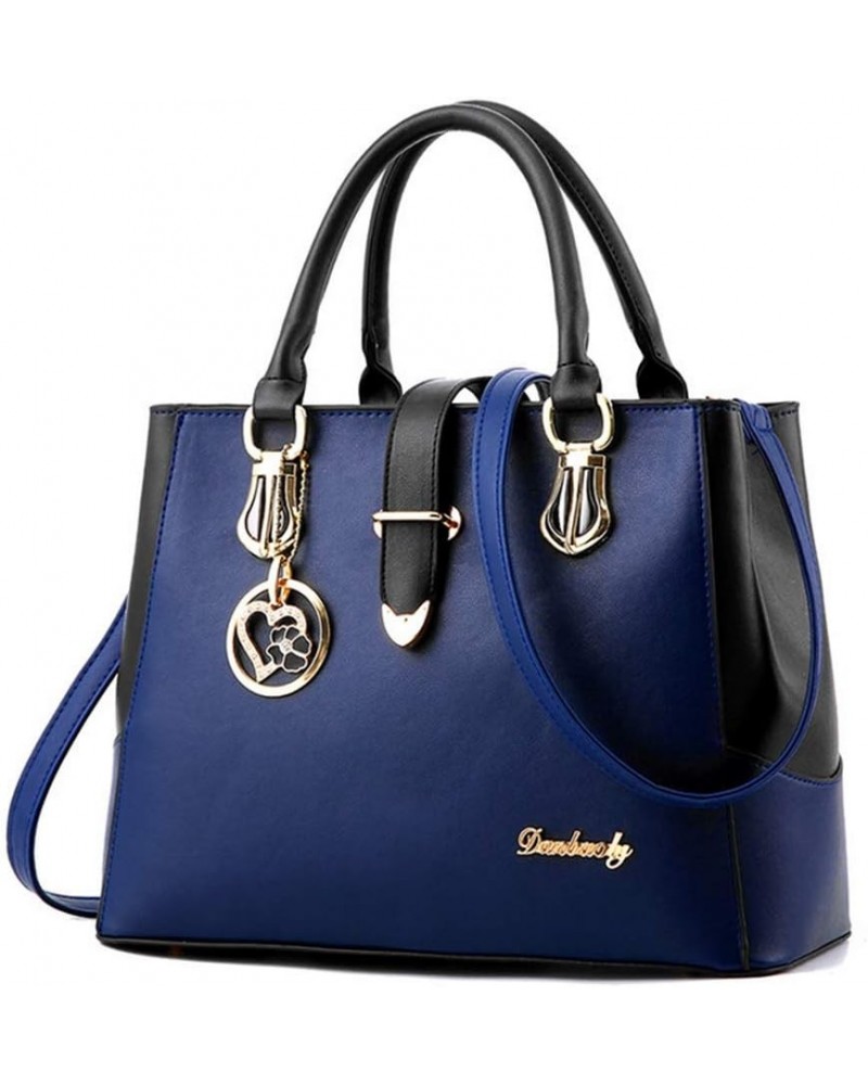 Women Handbags Elegant Shoulder Bag Tote PU Leather Hobo Satchel Blue $40.01 Totes