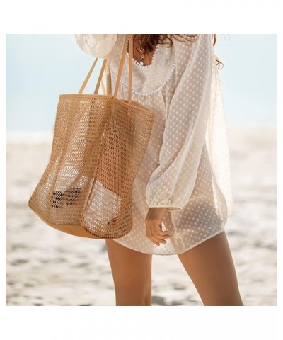 Beach Tote Bag for Women Mesh Beach Bag Large Capacity Shoulder Handbag Top Handle Bag for Picnic Travel Vacation Green $27.9...