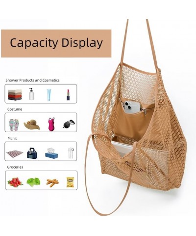 Beach Tote Bag for Women Mesh Beach Bag Large Capacity Shoulder Handbag Top Handle Bag for Picnic Travel Vacation Green $27.9...