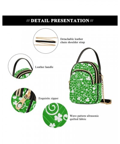 Chain Crossbody Bags for Women Green Colors with St. Patrick's Day Quilted Shoulder Crossbody Handbags Travel Cross Body Cell...