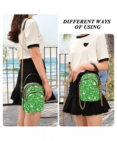 Chain Crossbody Bags for Women Green Colors with St. Patrick's Day Quilted Shoulder Crossbody Handbags Travel Cross Body Cell...