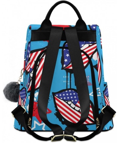 Women Fashion Backpack - American Lips, Anti Theft Casual Daypack Shoulder Bag Purse for Travel Work 15 inches $21.72 Backpacks