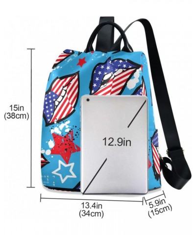 Women Fashion Backpack - American Lips, Anti Theft Casual Daypack Shoulder Bag Purse for Travel Work 15 inches $21.72 Backpacks