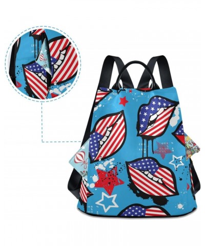 Women Fashion Backpack - American Lips, Anti Theft Casual Daypack Shoulder Bag Purse for Travel Work 15 inches $21.72 Backpacks