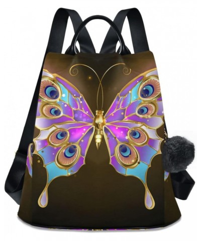 Purple Butterfly Backpack Purse for Women Anti Theft Casual Shoulder Bag Fashion Ladies Travel Bags $21.72 Backpacks