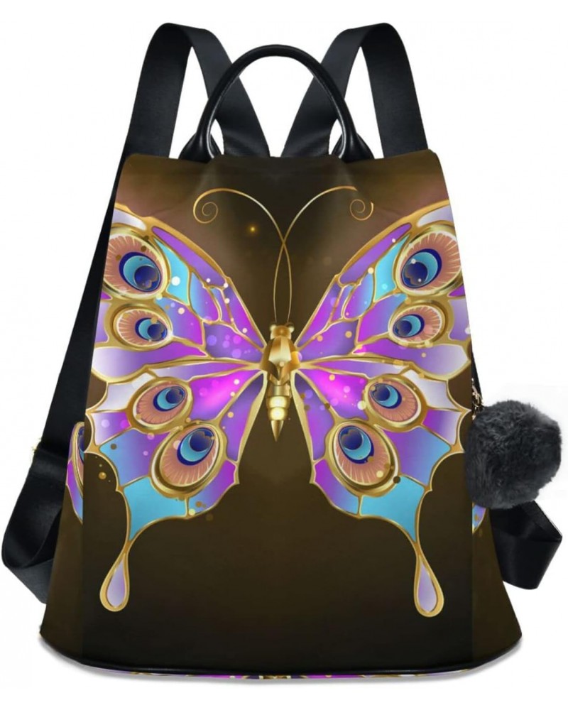 Purple Butterfly Backpack Purse for Women Anti Theft Casual Shoulder Bag Fashion Ladies Travel Bags $21.72 Backpacks