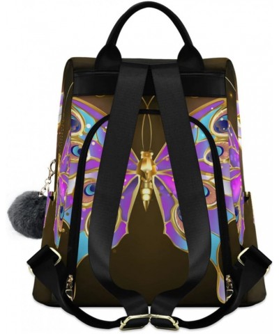 Purple Butterfly Backpack Purse for Women Anti Theft Casual Shoulder Bag Fashion Ladies Travel Bags $21.72 Backpacks