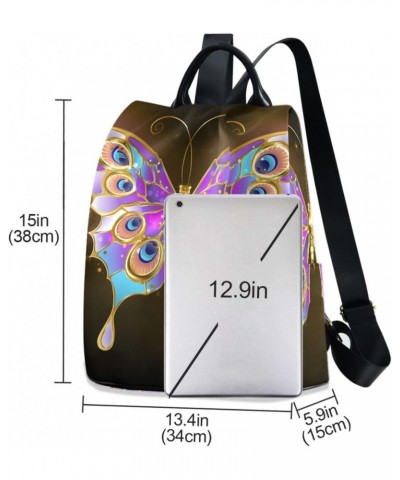 Purple Butterfly Backpack Purse for Women Anti Theft Casual Shoulder Bag Fashion Ladies Travel Bags $21.72 Backpacks