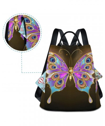 Purple Butterfly Backpack Purse for Women Anti Theft Casual Shoulder Bag Fashion Ladies Travel Bags $21.72 Backpacks