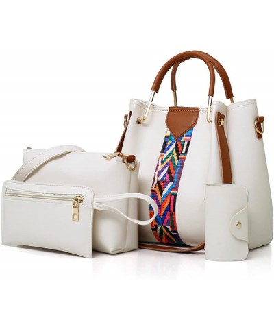 Handbags and Purse for Women Shoulder Bags Top-Handle Bags Tote Satchel Hobo 4pcs Set(Brown) White $46.61 Totes