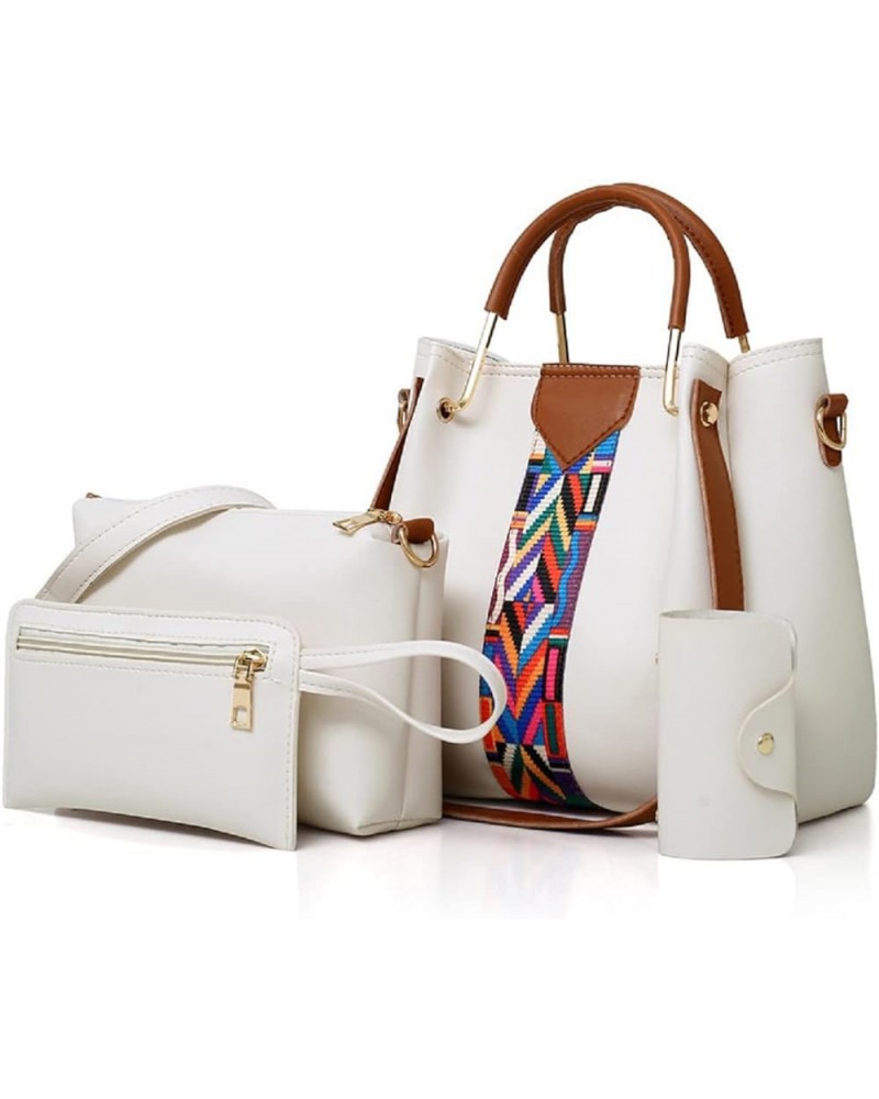 Handbags and Purse for Women Shoulder Bags Top-Handle Bags Tote Satchel Hobo 4pcs Set(Brown) White $46.61 Totes