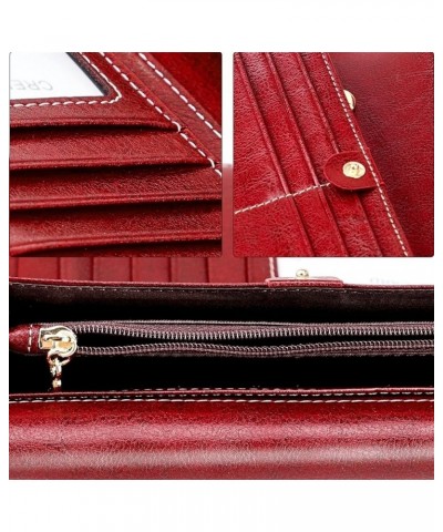 Women's Genuine Leather RFID Blocking Bifold Wallet with Credit Card Slot Coin Pocket with Zipper (Color : Brown) Brown $14.9...