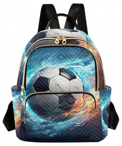 Watercolor Floral Womens Fashion Backpack, Backpack Medium Size, Womens Vacation Backpack, M Soccer Ball Floating and Covered...