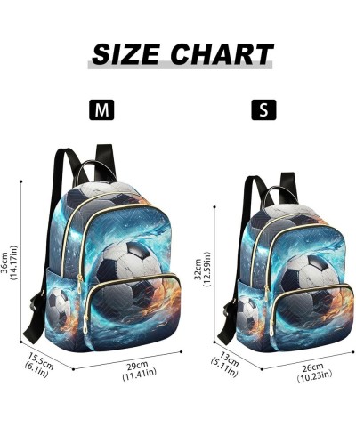 Watercolor Floral Womens Fashion Backpack, Backpack Medium Size, Womens Vacation Backpack, M Soccer Ball Floating and Covered...