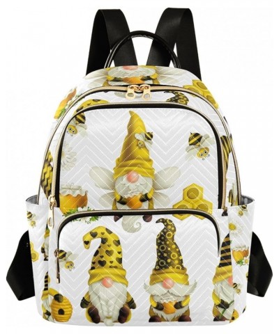 Women Backpack Honey Gnome Daisy Bee Anti-Theft Travel Backpack with Luggage Belt Lightweight Handbag Lady Purse Roomy Double...