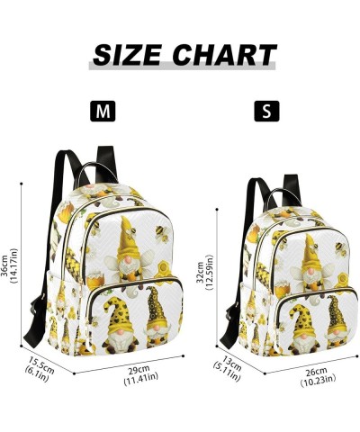 Women Backpack Honey Gnome Daisy Bee Anti-Theft Travel Backpack with Luggage Belt Lightweight Handbag Lady Purse Roomy Double...