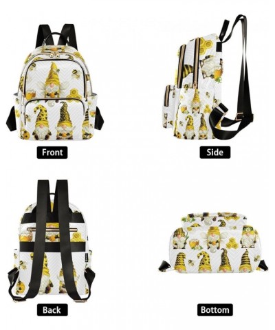 Women Backpack Honey Gnome Daisy Bee Anti-Theft Travel Backpack with Luggage Belt Lightweight Handbag Lady Purse Roomy Double...