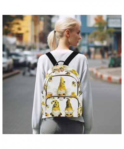 Women Backpack Honey Gnome Daisy Bee Anti-Theft Travel Backpack with Luggage Belt Lightweight Handbag Lady Purse Roomy Double...